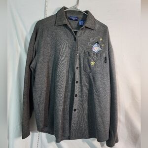 Disney Charcoal Cardigan with Eeyore Embroidered Character